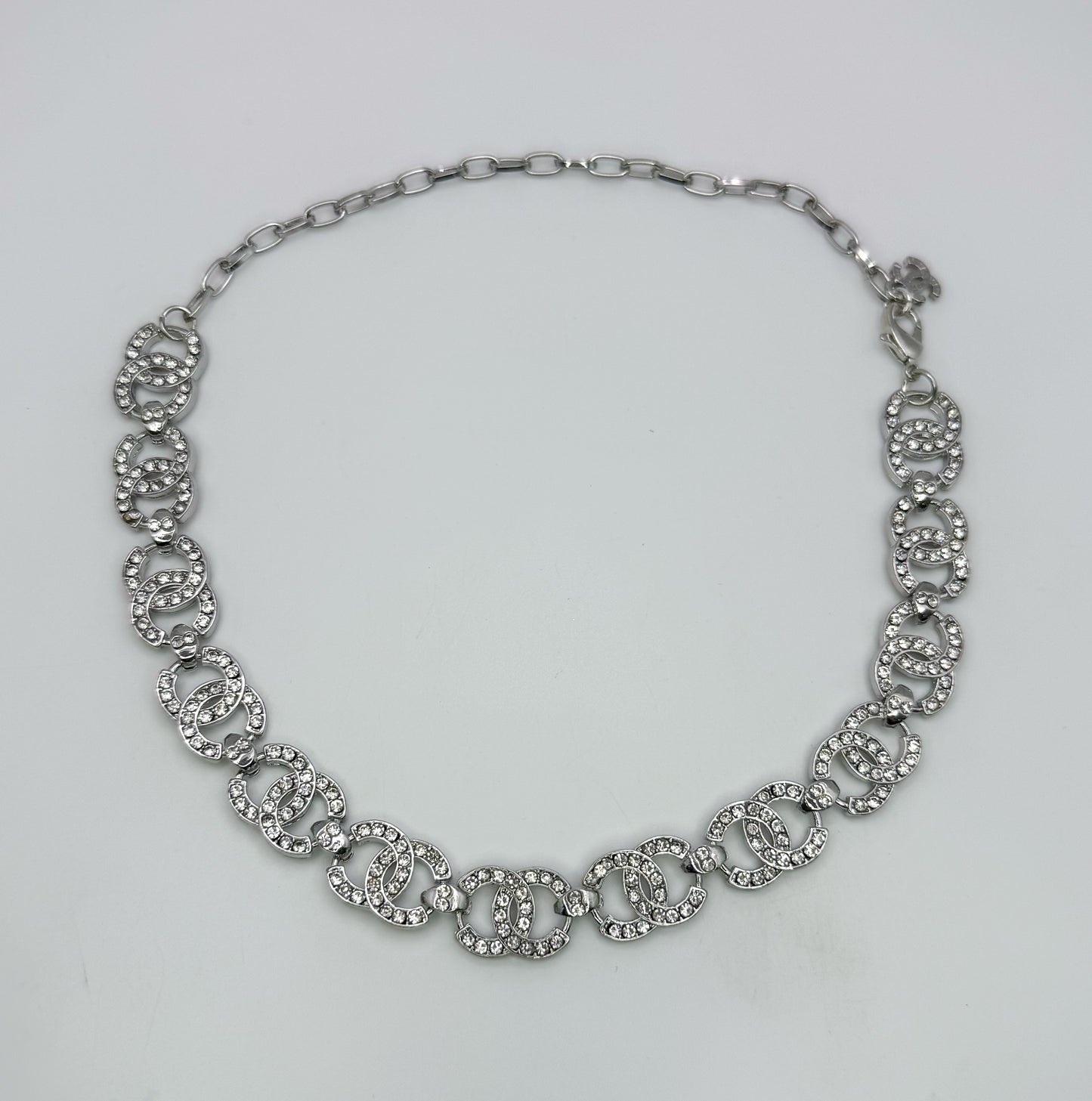 Elegant CC Designer Silver or Gold Matching Necklace and Bracelet set