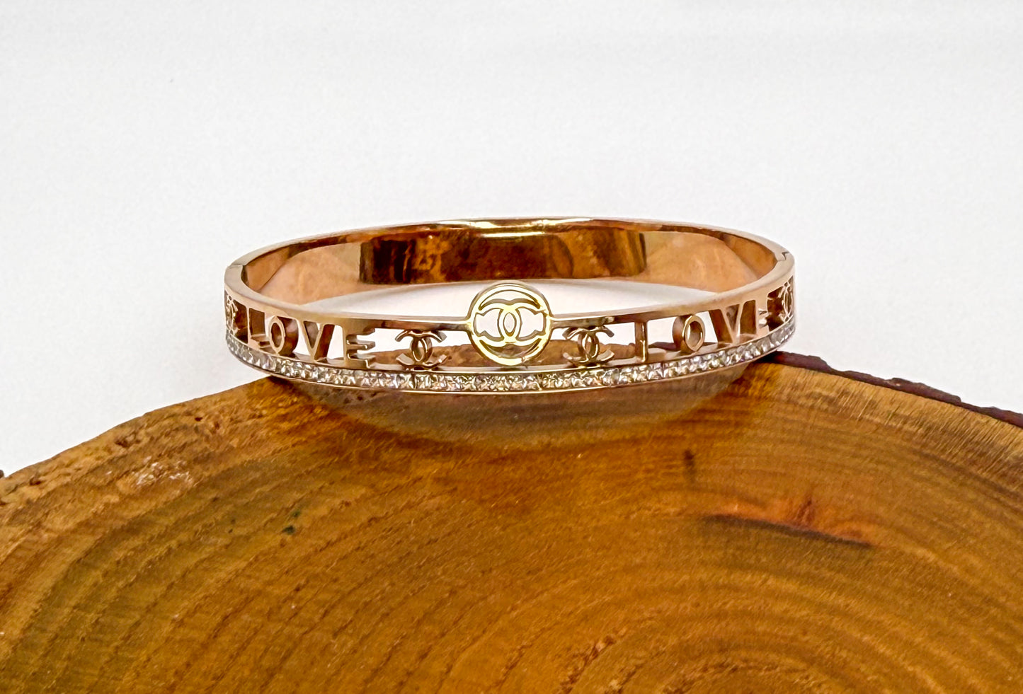 LOVE Chanel Designer Stainless Steel Bangle Bracelet