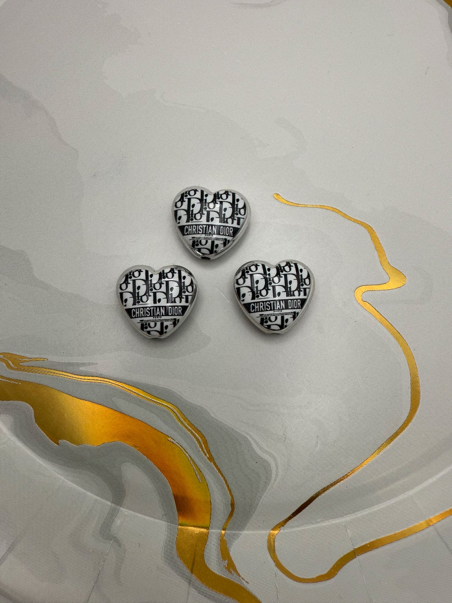 Designer Heart Shaped Acrylic DIY Beads