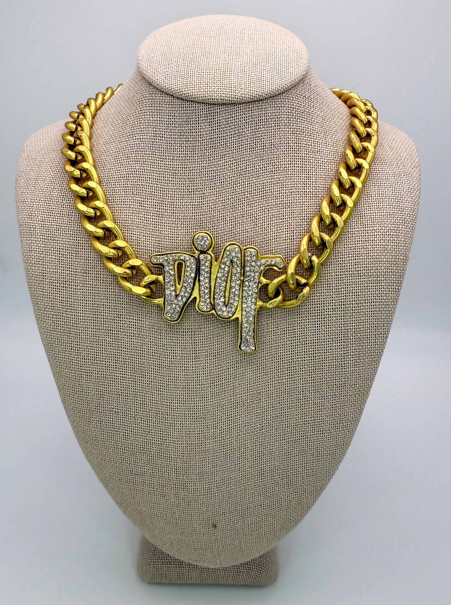 Gold DIOR Designer Pendant Cuban Necklaces