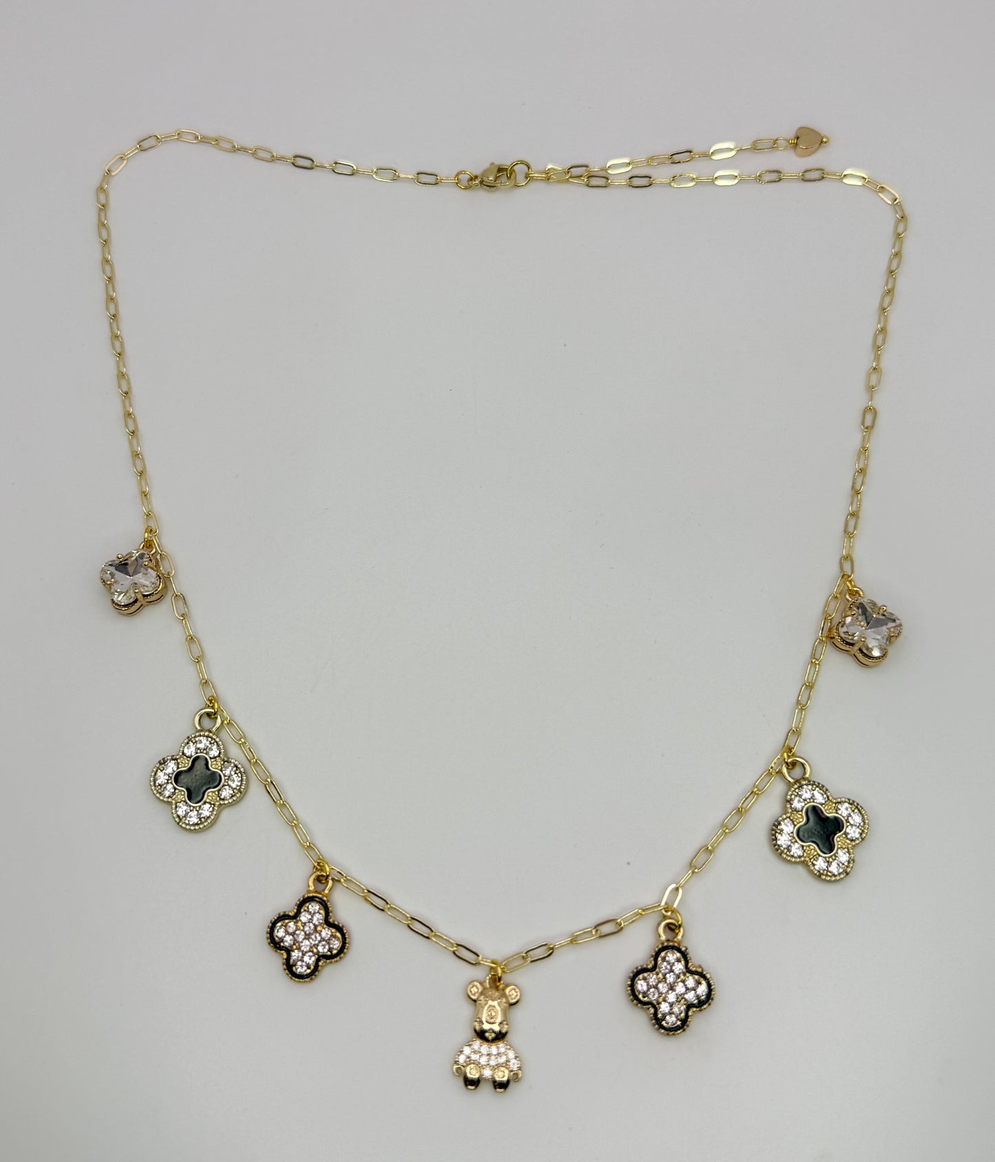 LV Inspired Gold Charm Necklaces