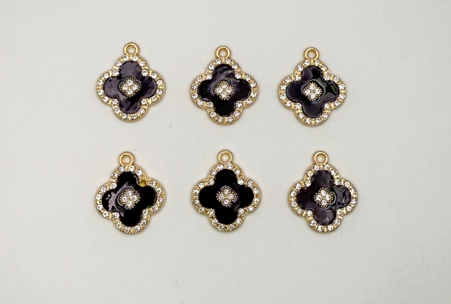 Black & Gold Clover DIY Charms