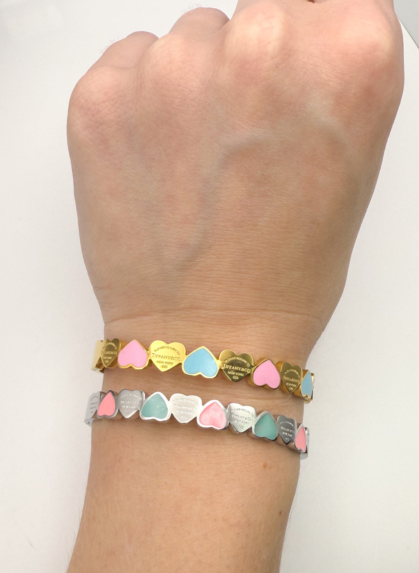 Tiff & Co. Stainless Steel Gold & Silver Bangles
