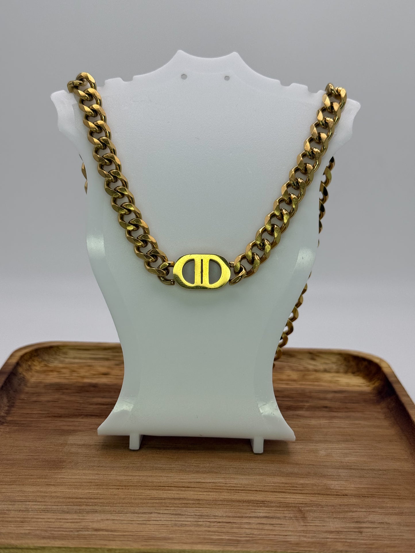 C Dior Designer Stainless Steel Cuban style Adjustable Necklaces