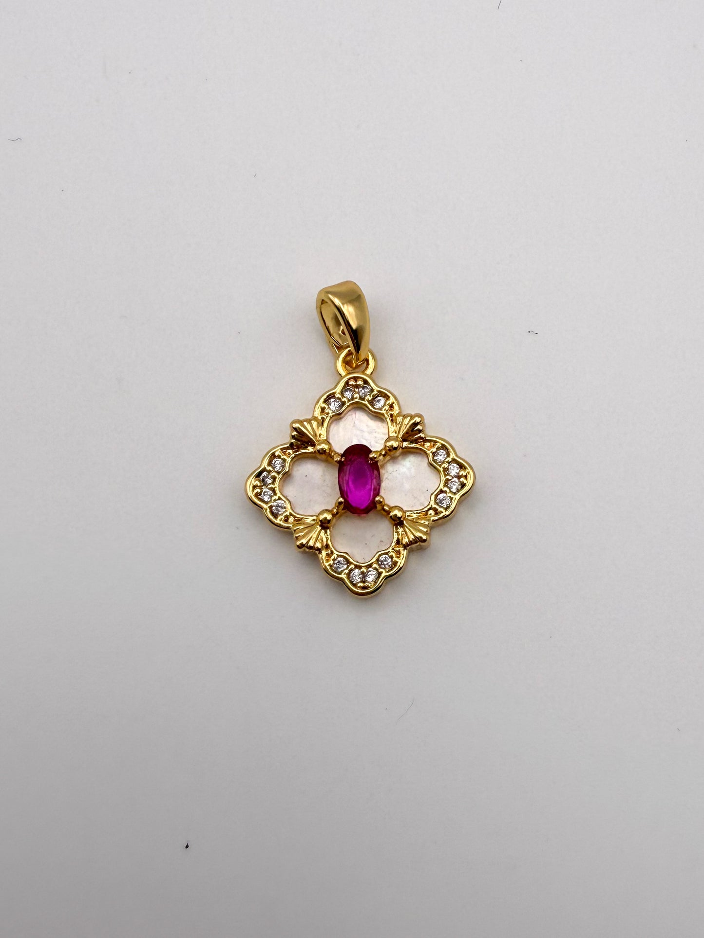 Gold Mother of Pearl Shell Clover Charms