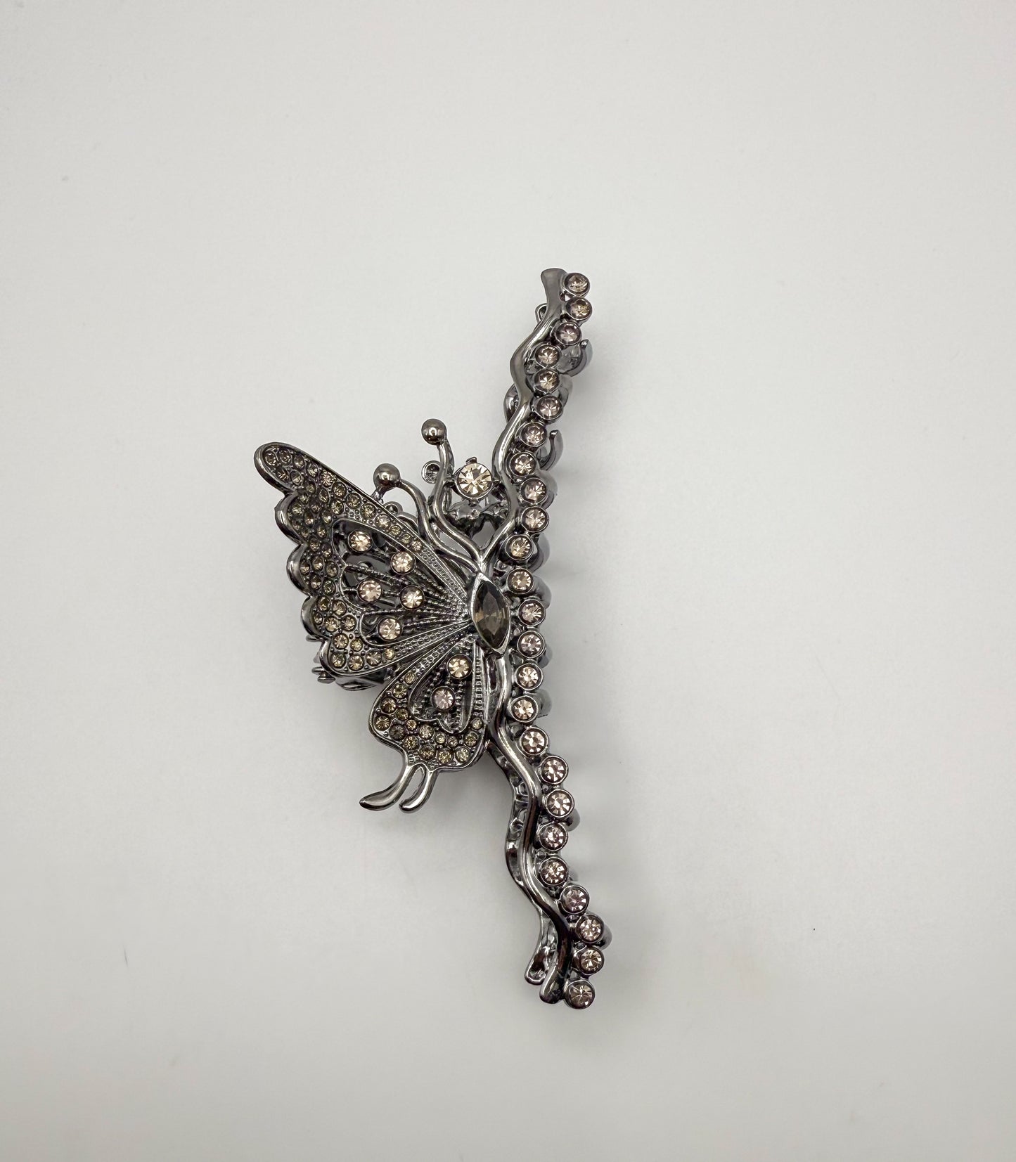 Large Black Butterfly Metal Claw Hair Clip