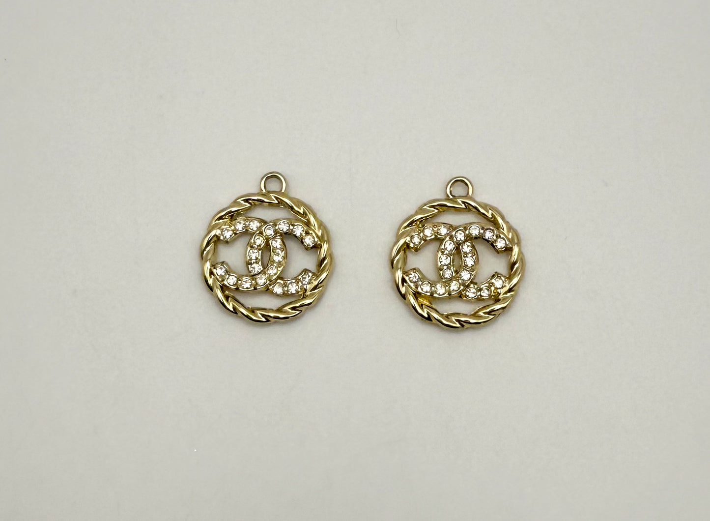 Twisted Round CC Designer Gold and Silver DIY Charms