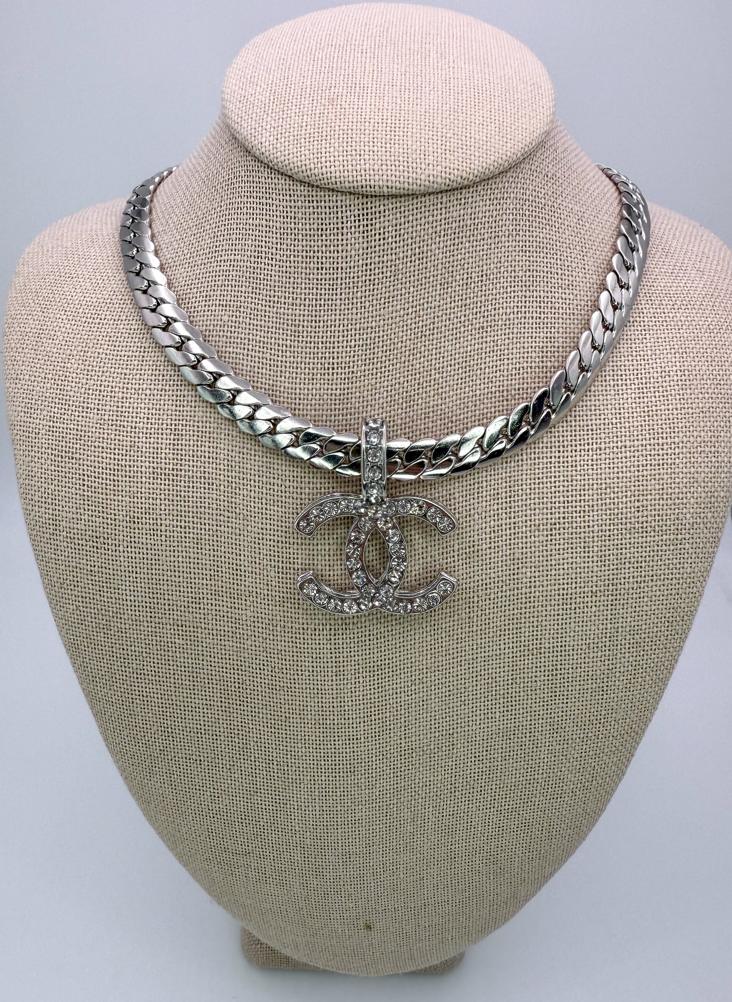 Bold n Silver CC Designer Necklace