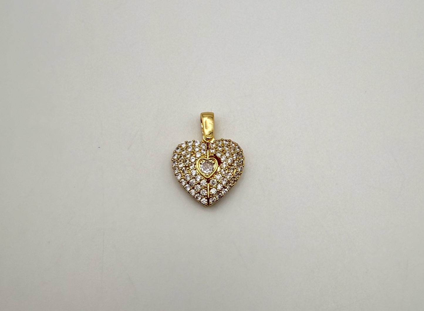 Sparkling Open Heart Gold DIY Pendants