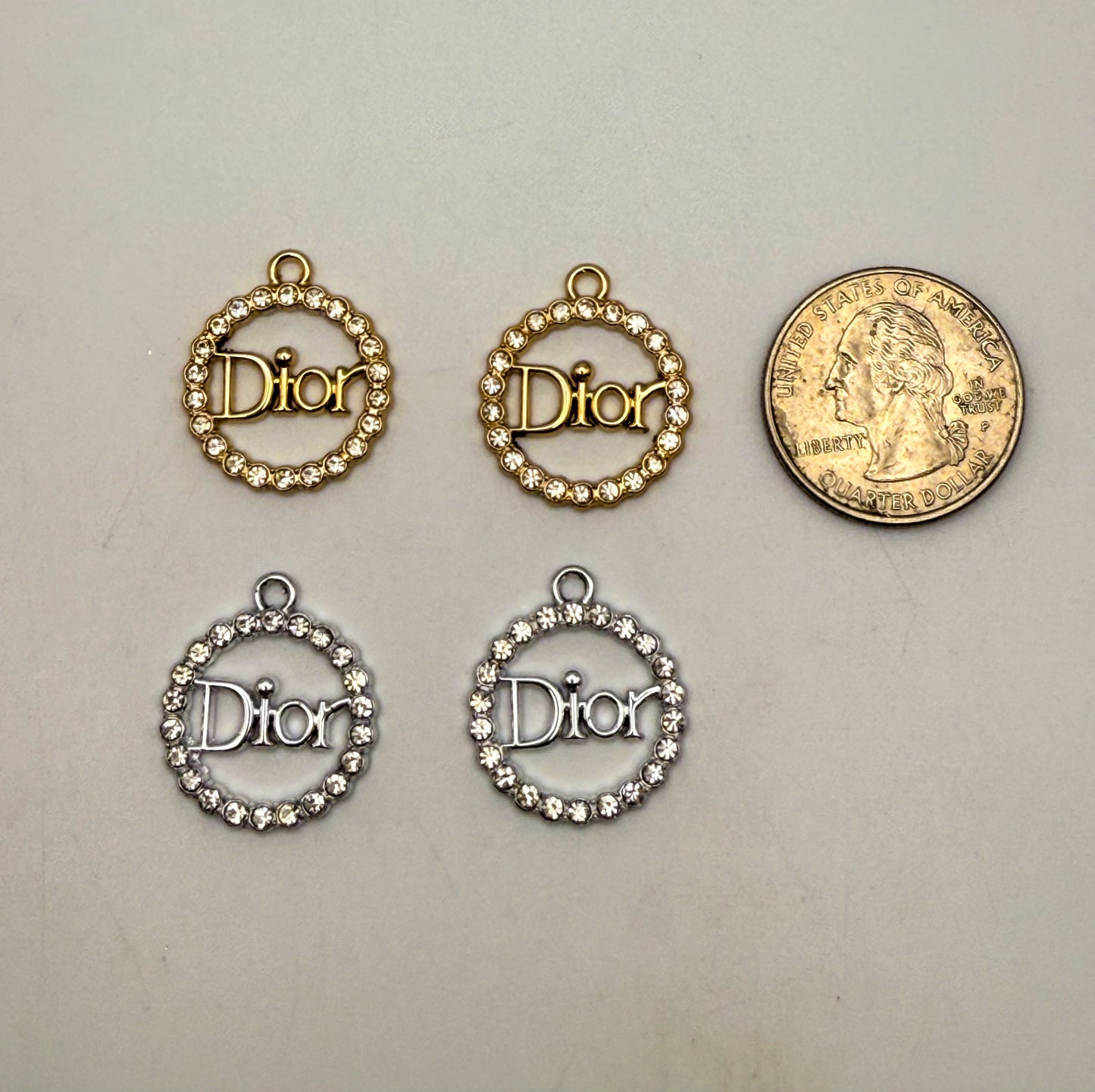 Round Dior Gold and Silver DIY Charms