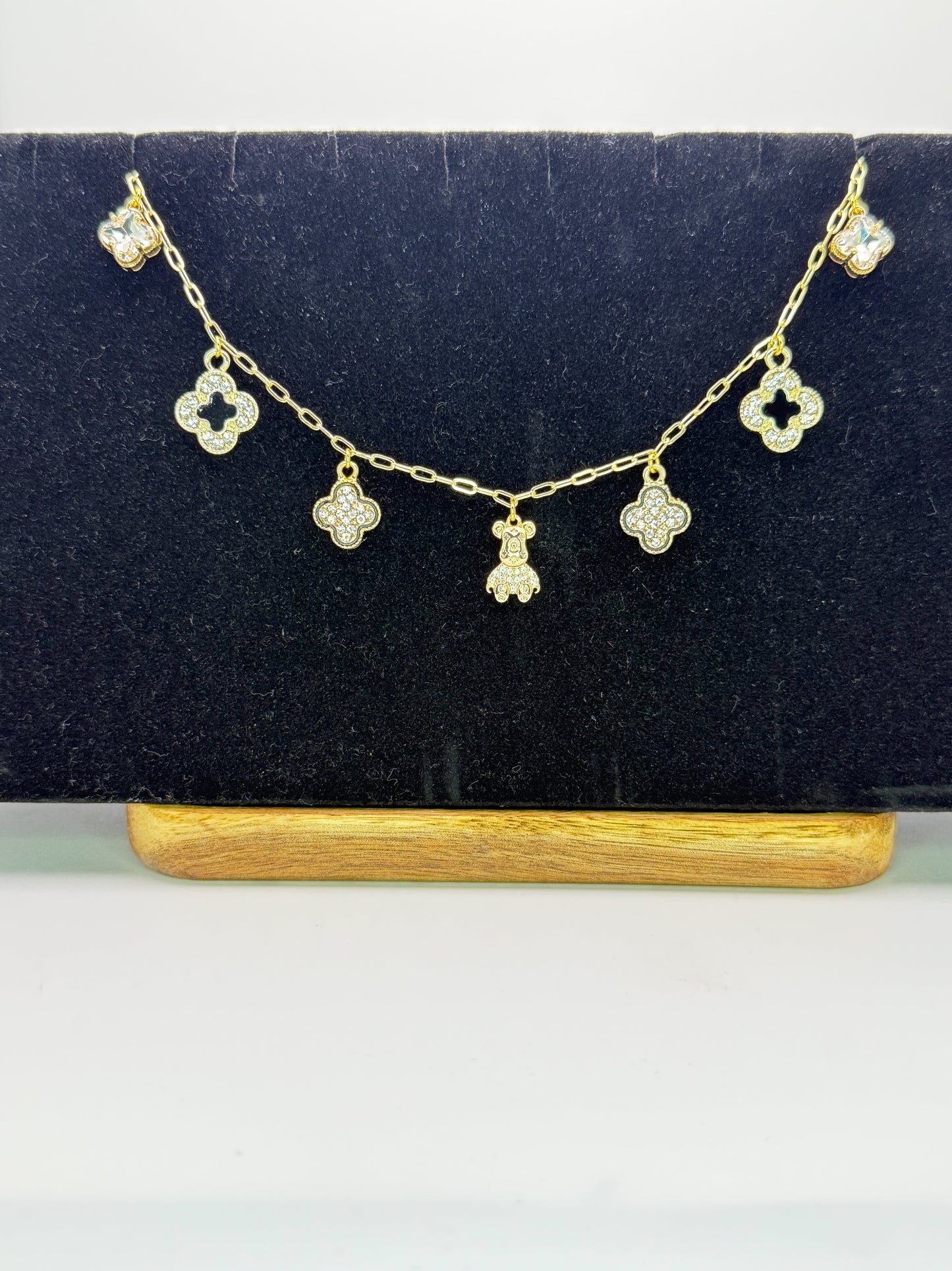 LV Inspired Gold Charm Necklaces