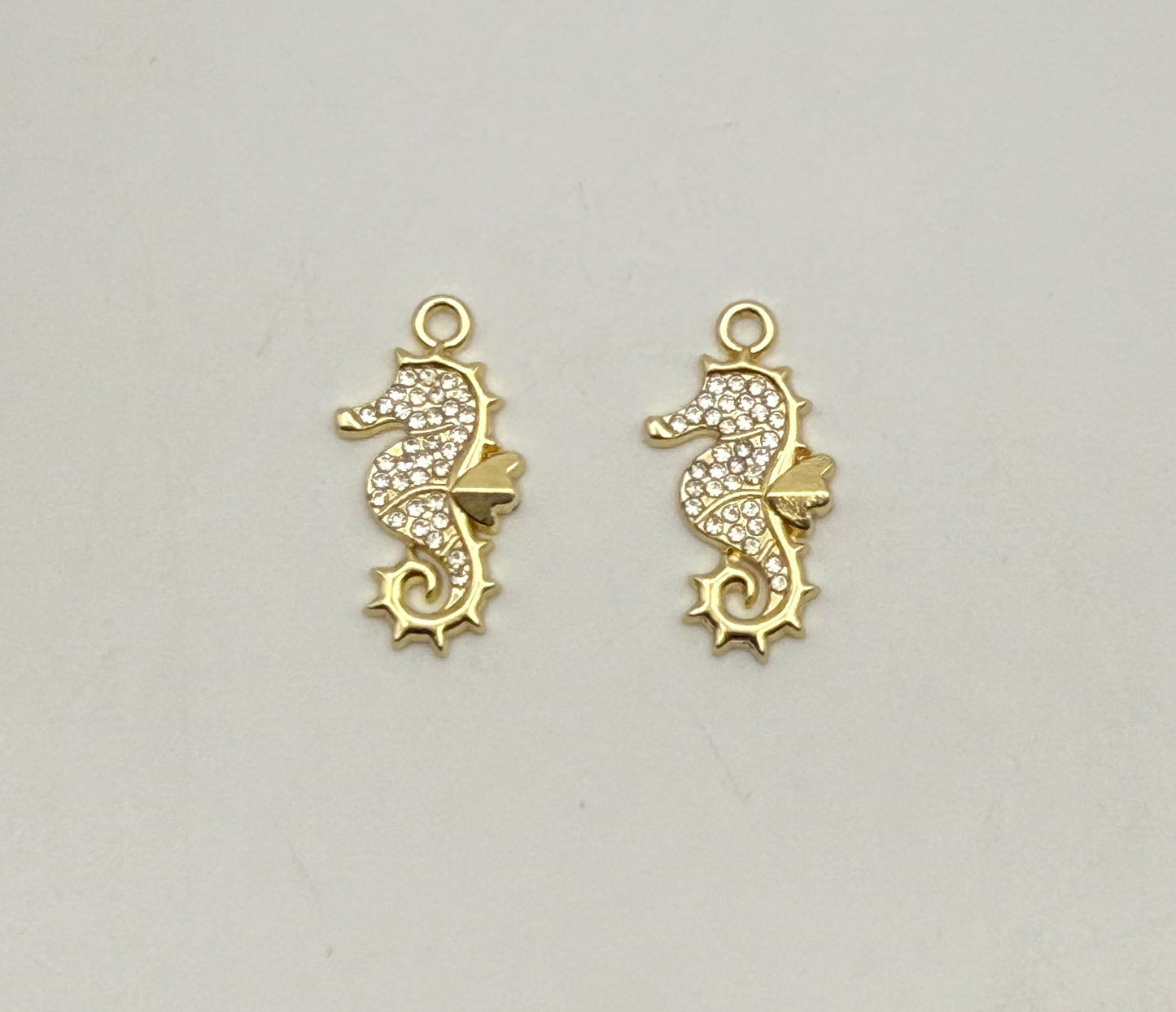 Sparkling Gold Seahorse or Ocean Fish DIY Charms