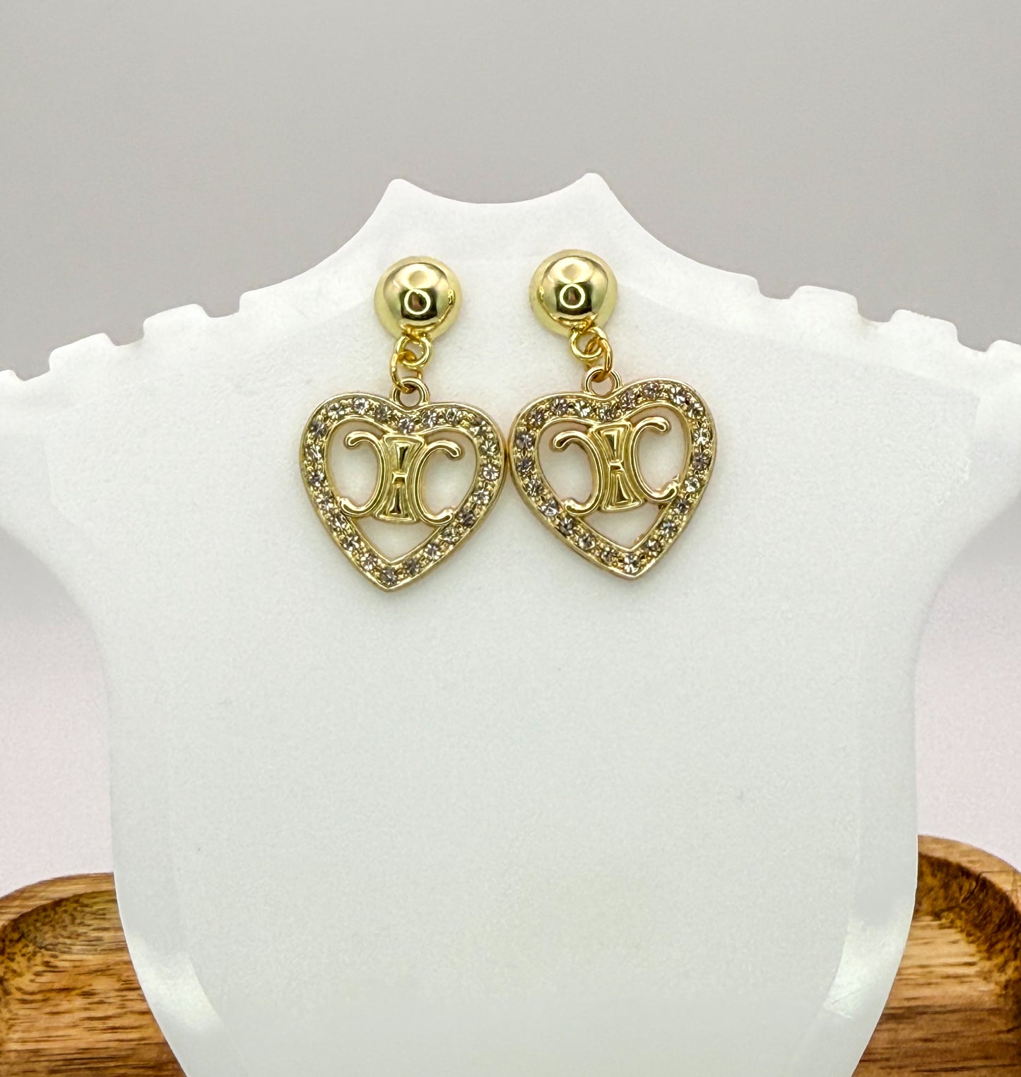 Designer Gold Stud Dangle Earrings