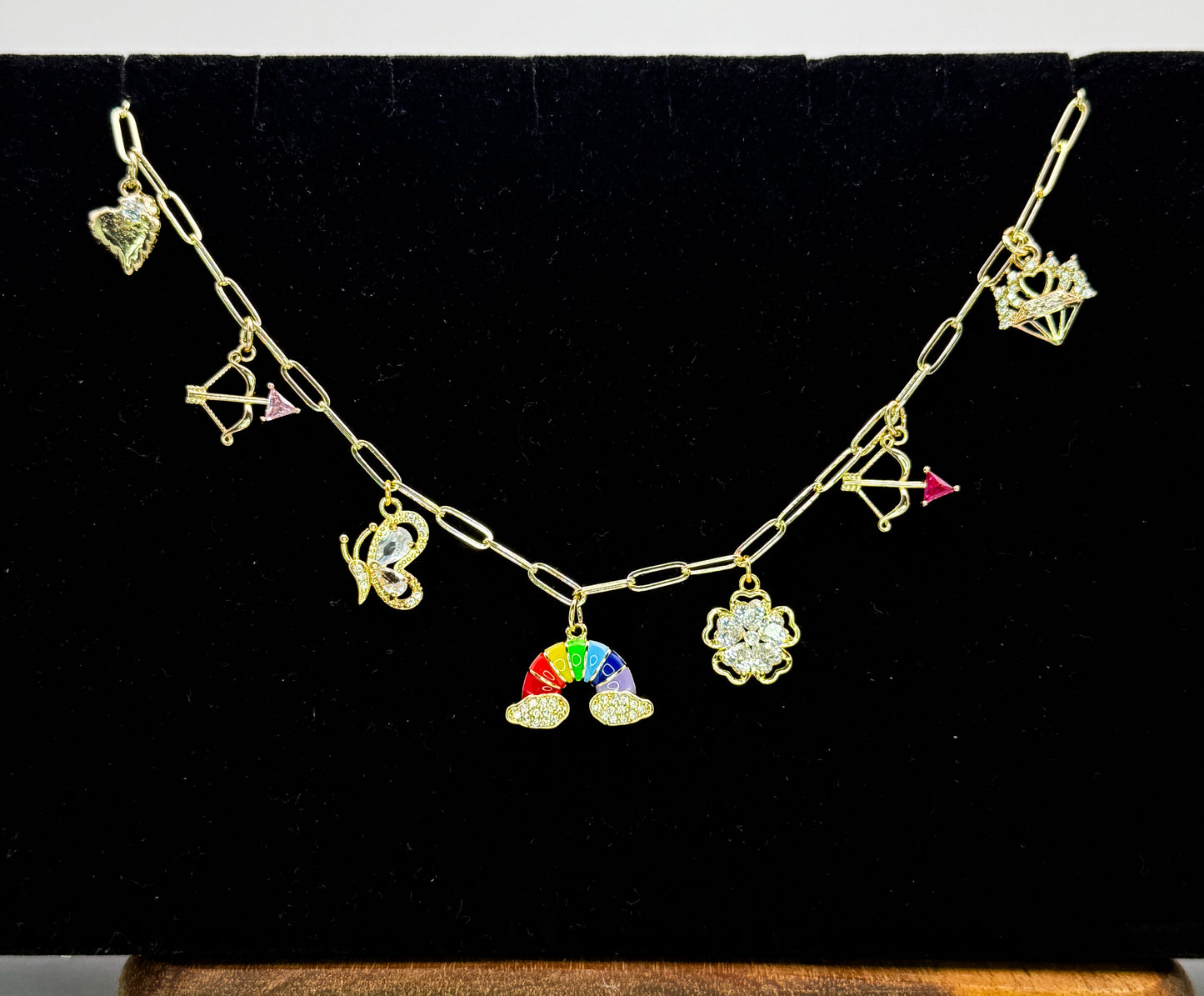 Over the Rainbow Gold Charm Necklace