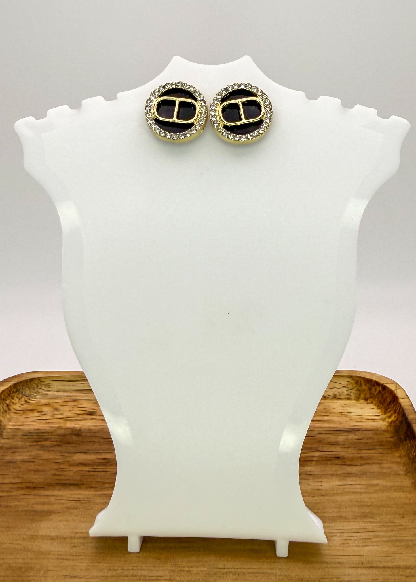 CD Dior Gold Stud Earrings