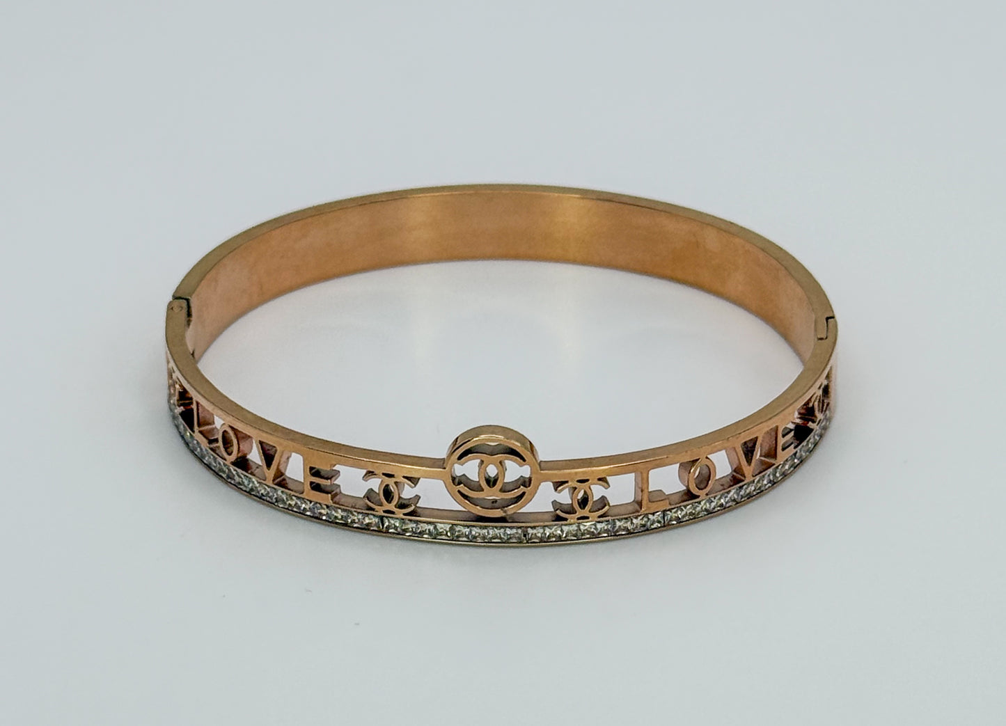 LOVE Chanel Designer Stainless Steel Bangle Bracelet