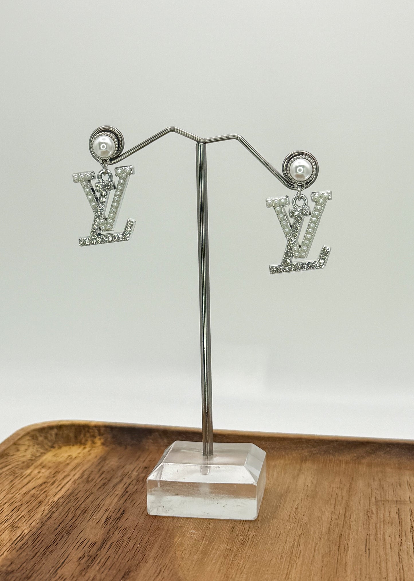 LV Gold or Silver Stud Dangle Earrings