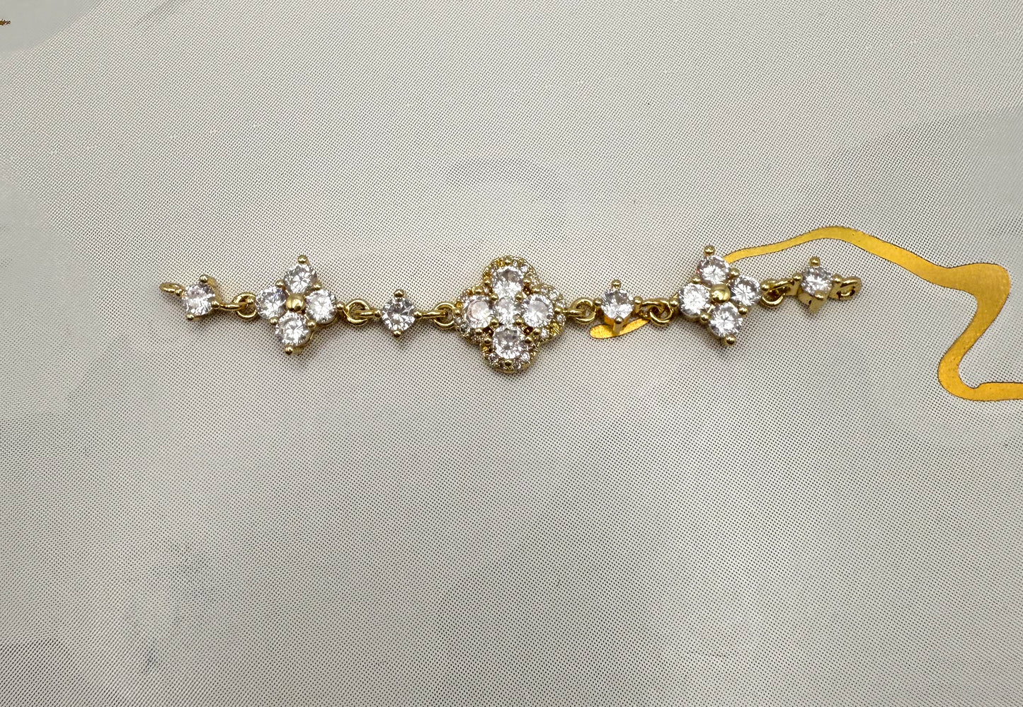 Zircon Clover Design DIY Connector Charms Gold & Silver