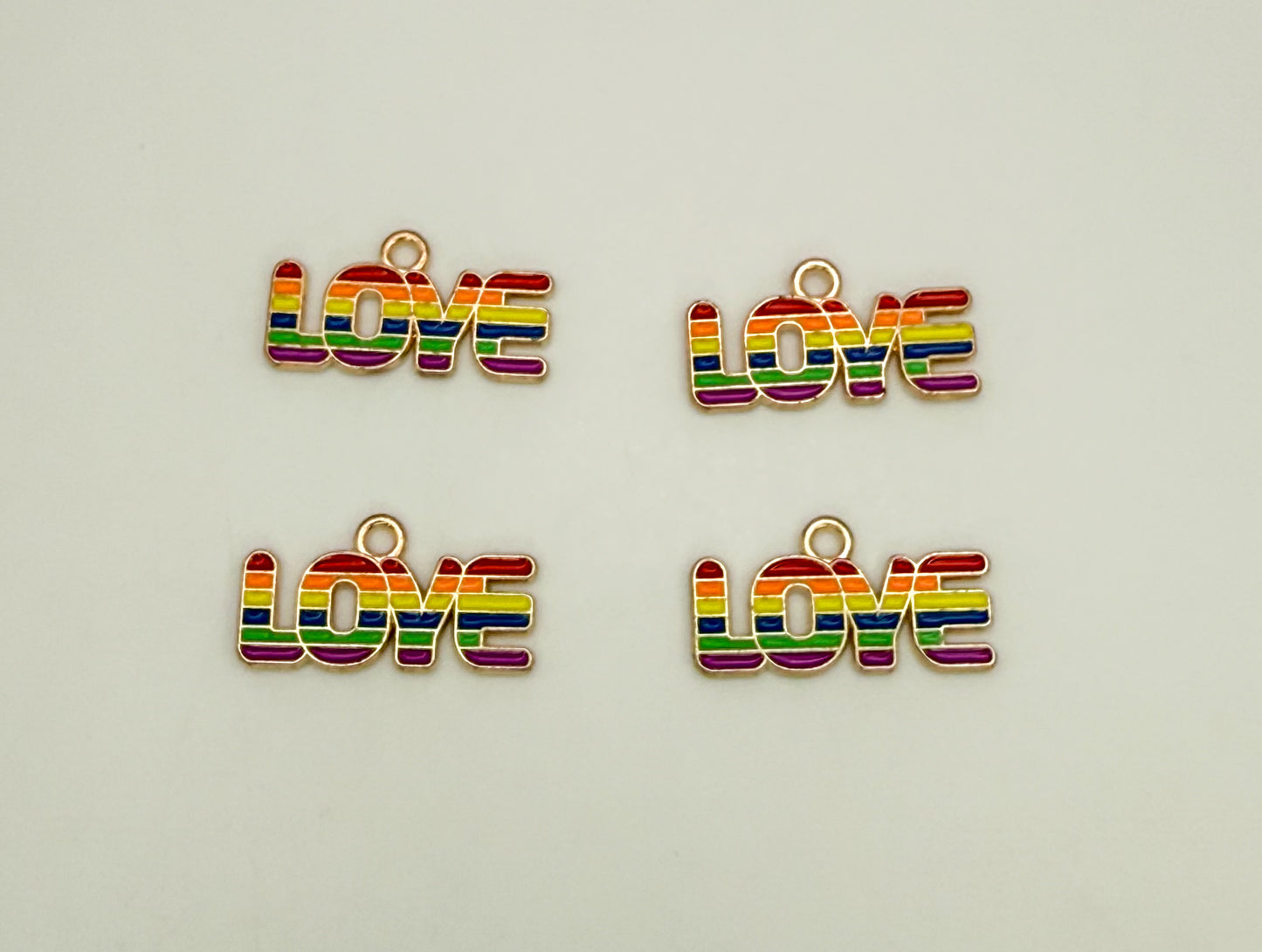 Colorful LOVE DIY Gold Metal Charms