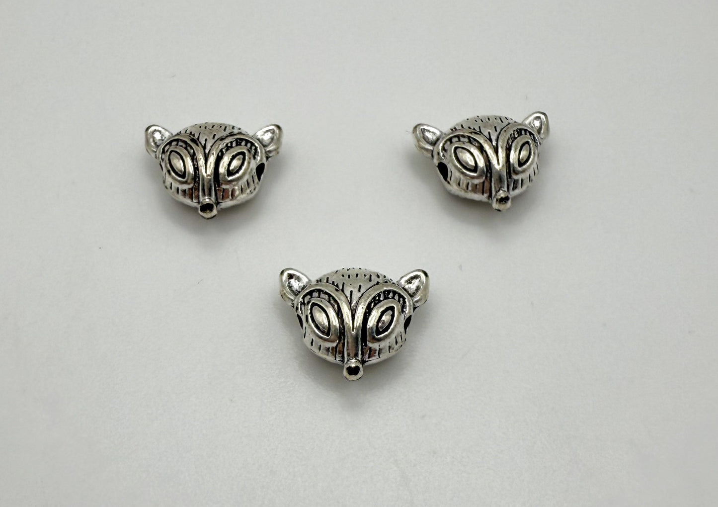 Fox Head Gold & Silver Spacers Charm Beads