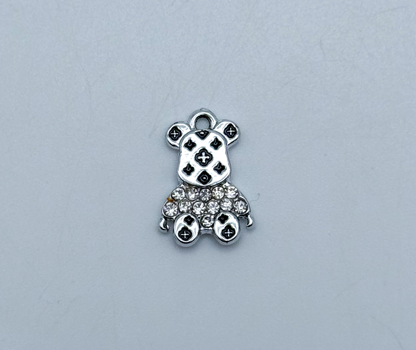 Silver LV Inspired Bear DIY Metal Charm