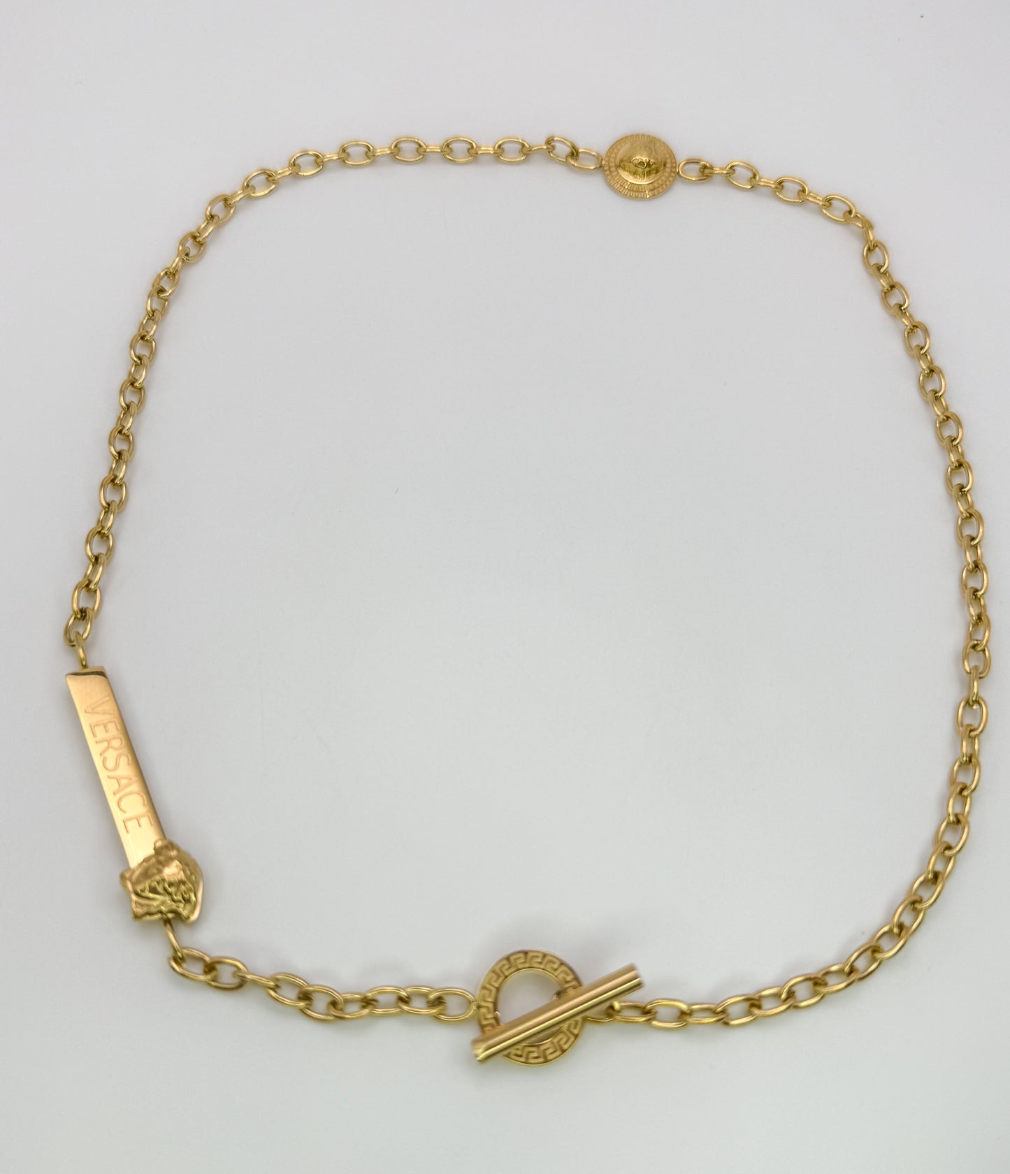 Gold Versace Designer Statement Stainless Steel Necklace