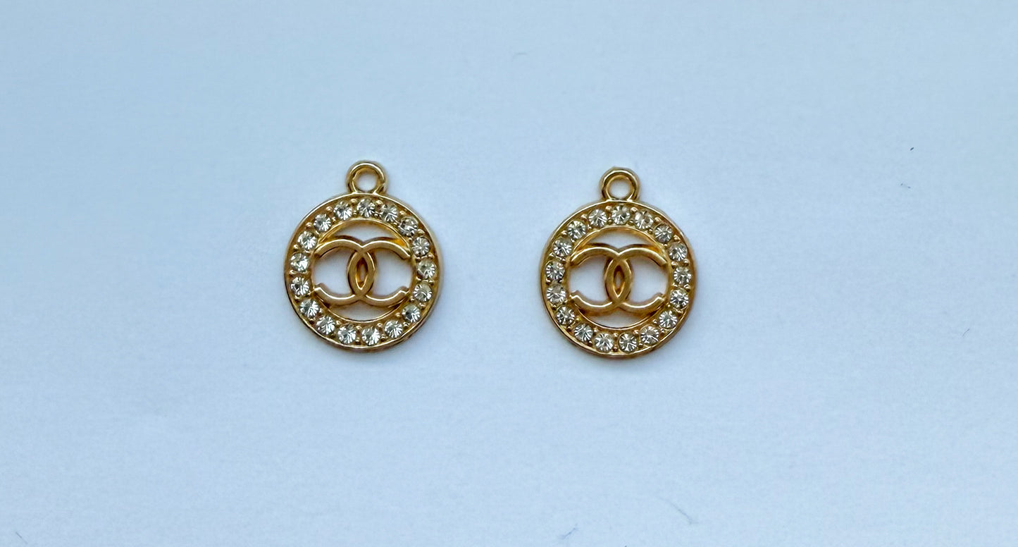 Small Round Gold & Silver CC DIY Metal Charms