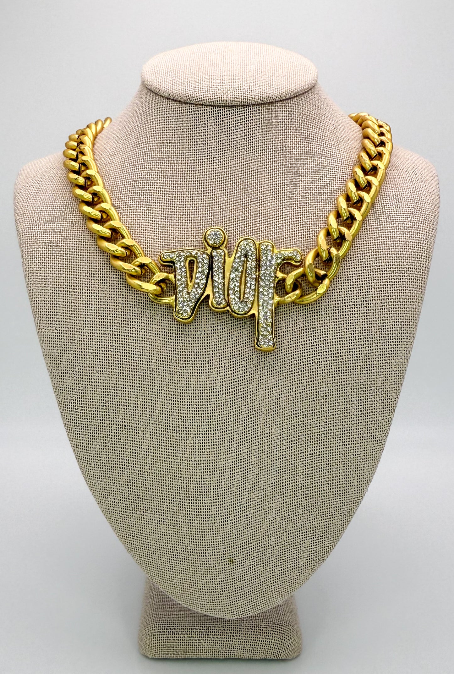 Gold DIOR Designer Pendant Cuban Necklaces