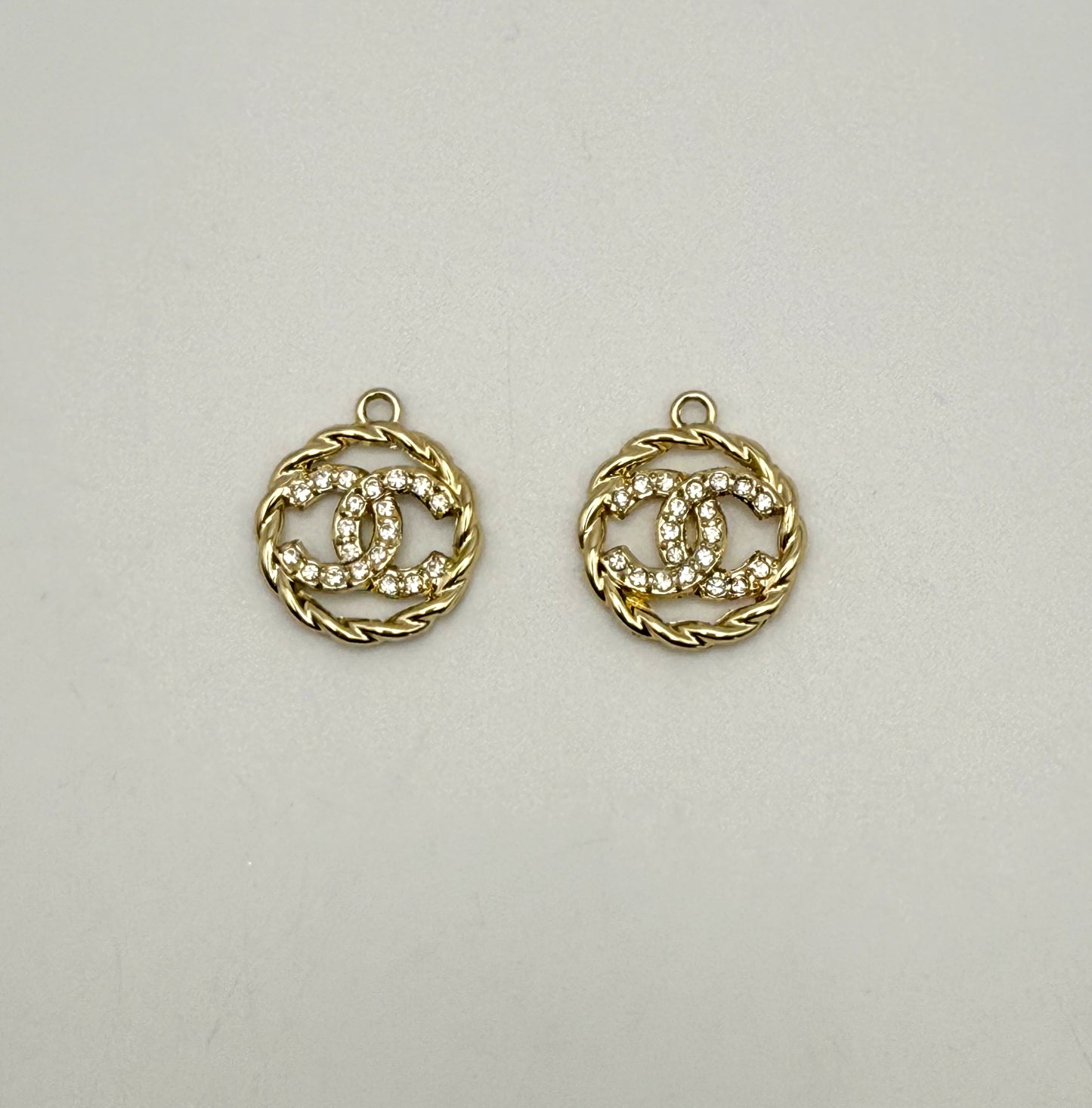 Twisted Round CC Designer Gold and Silver DIY Charms