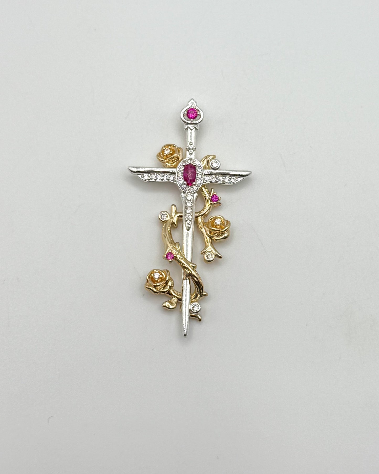 Gold Rose covered on Silver Cross Dragger