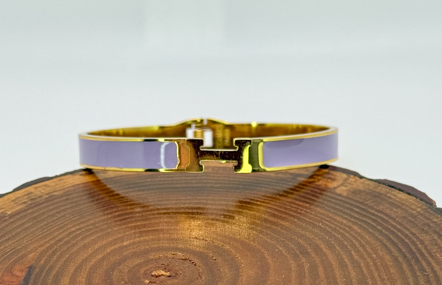 Hermes Designer Gold Stainless Steel Bangle Bracelet