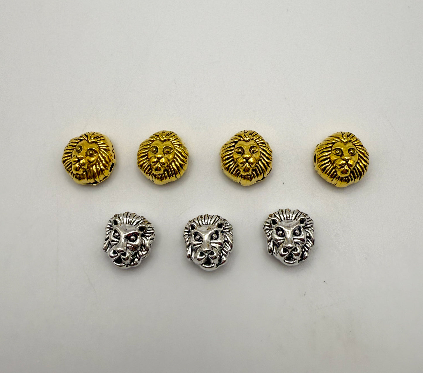 Lion Head Gold & Silver Spacer Charm Beads
