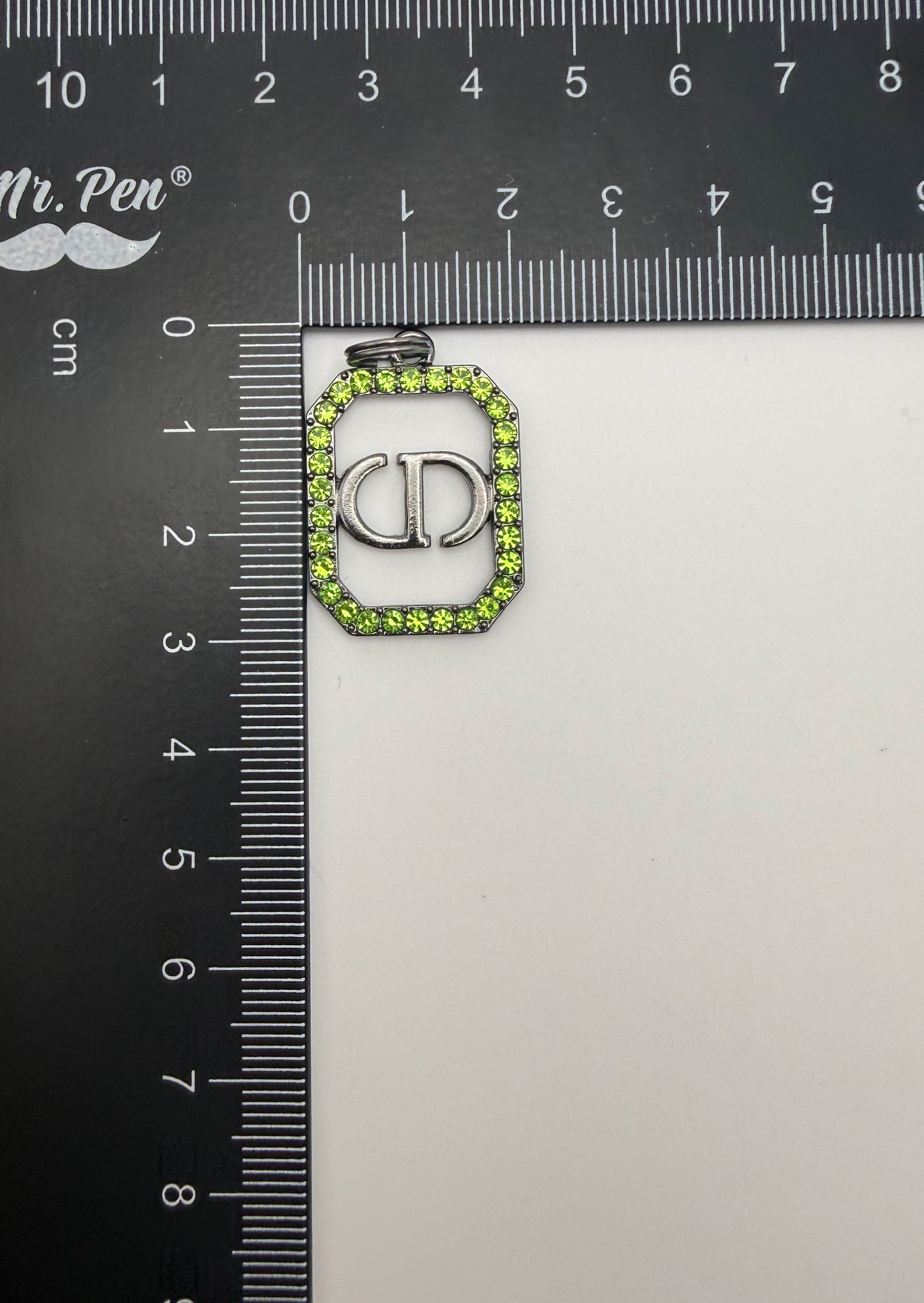 Color Rhinestone High Quality CDior Black Metal Charm Pendants