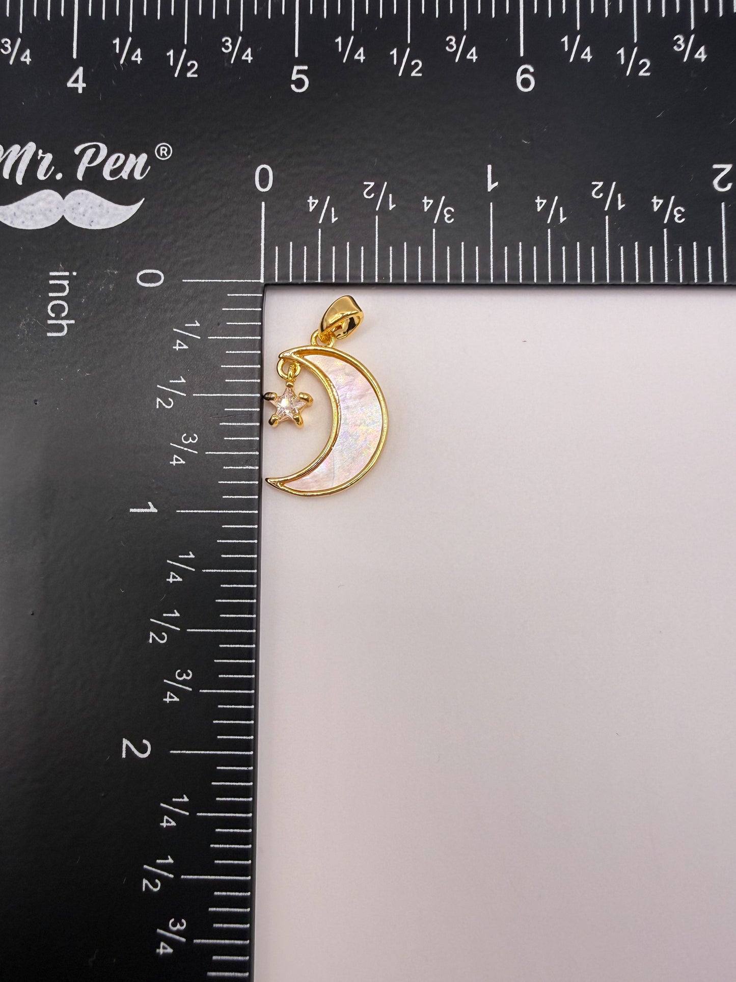 Mother of Pearl Shell Moon & Star Charm Pendants