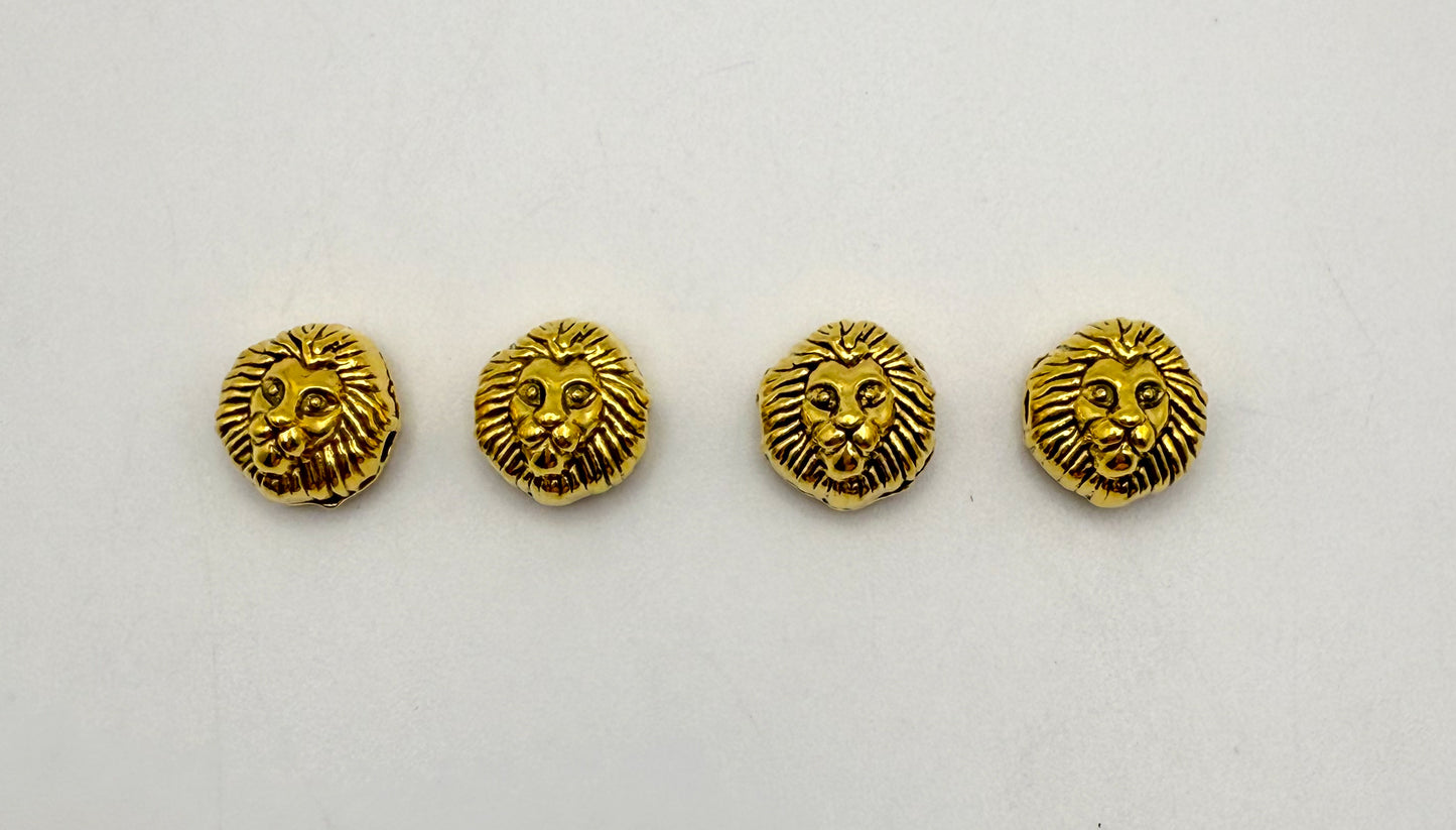 Lion Head Gold & Silver Spacer Charm Beads