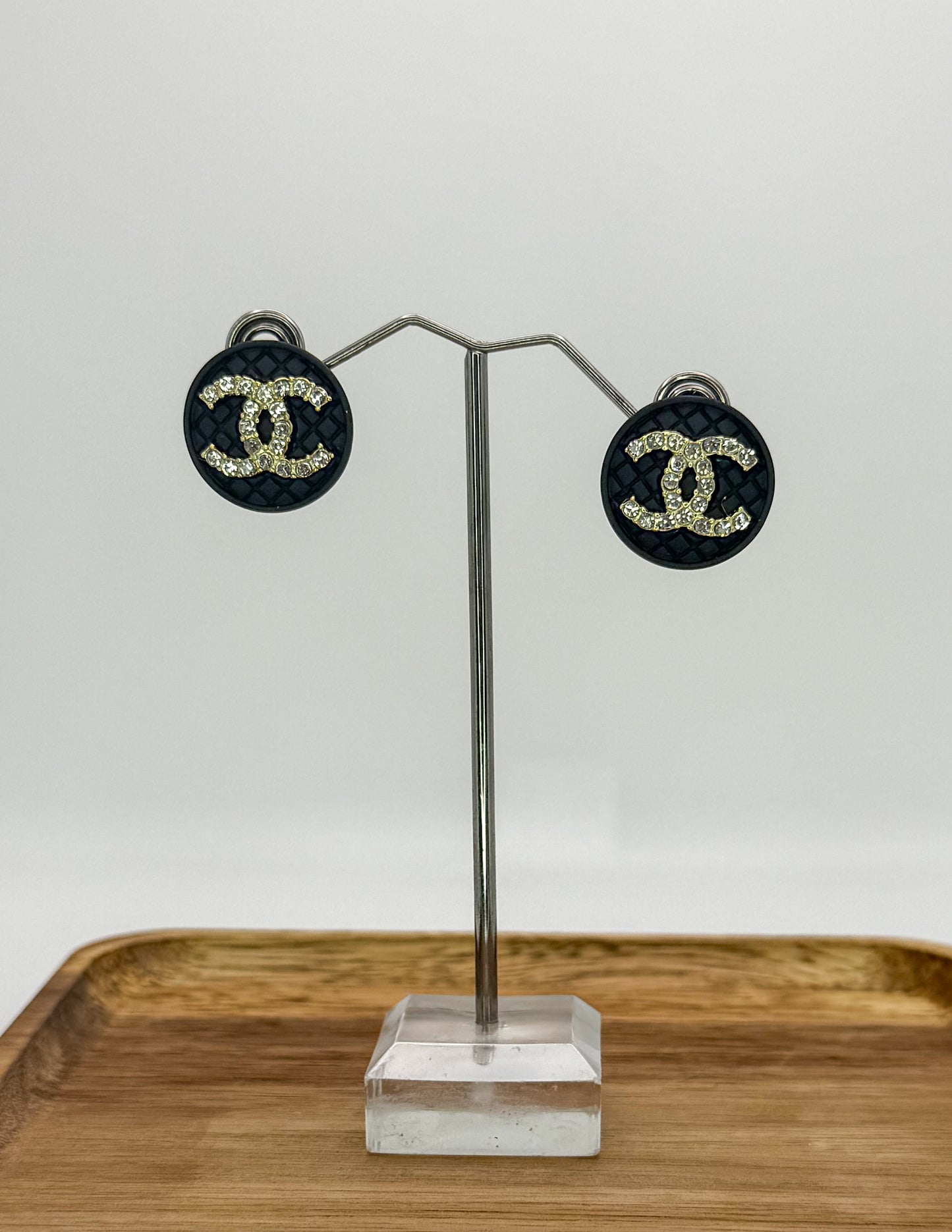 CC Shaped Stud Earrings
