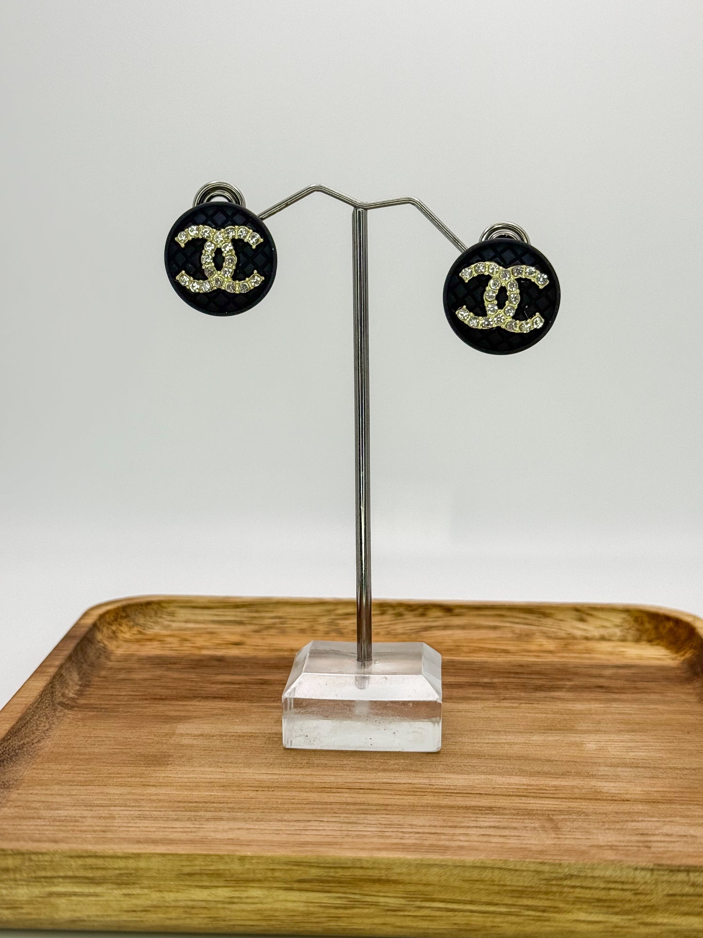 CC Shaped Stud Earrings