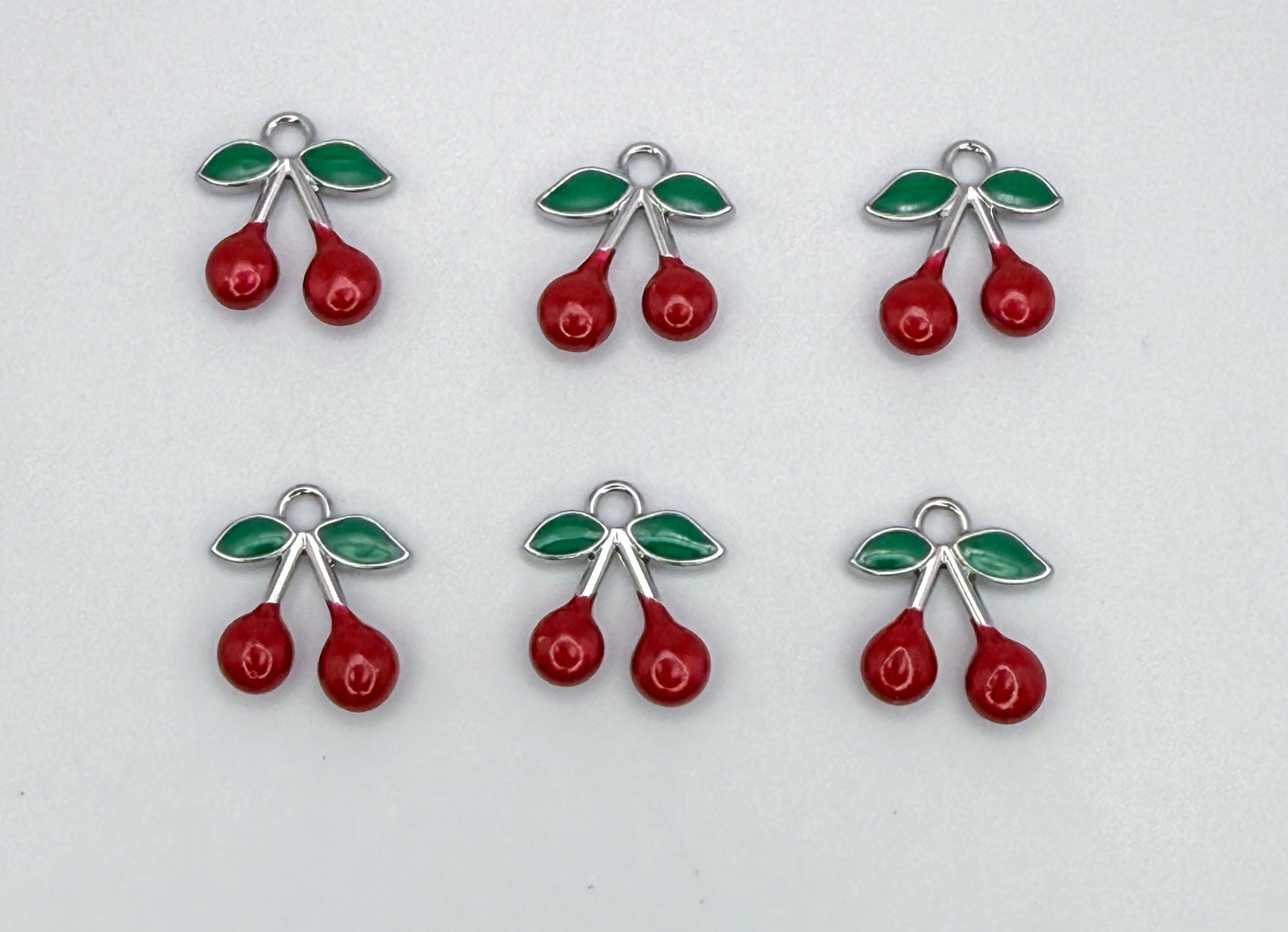 Silver Cherry DIY Charms