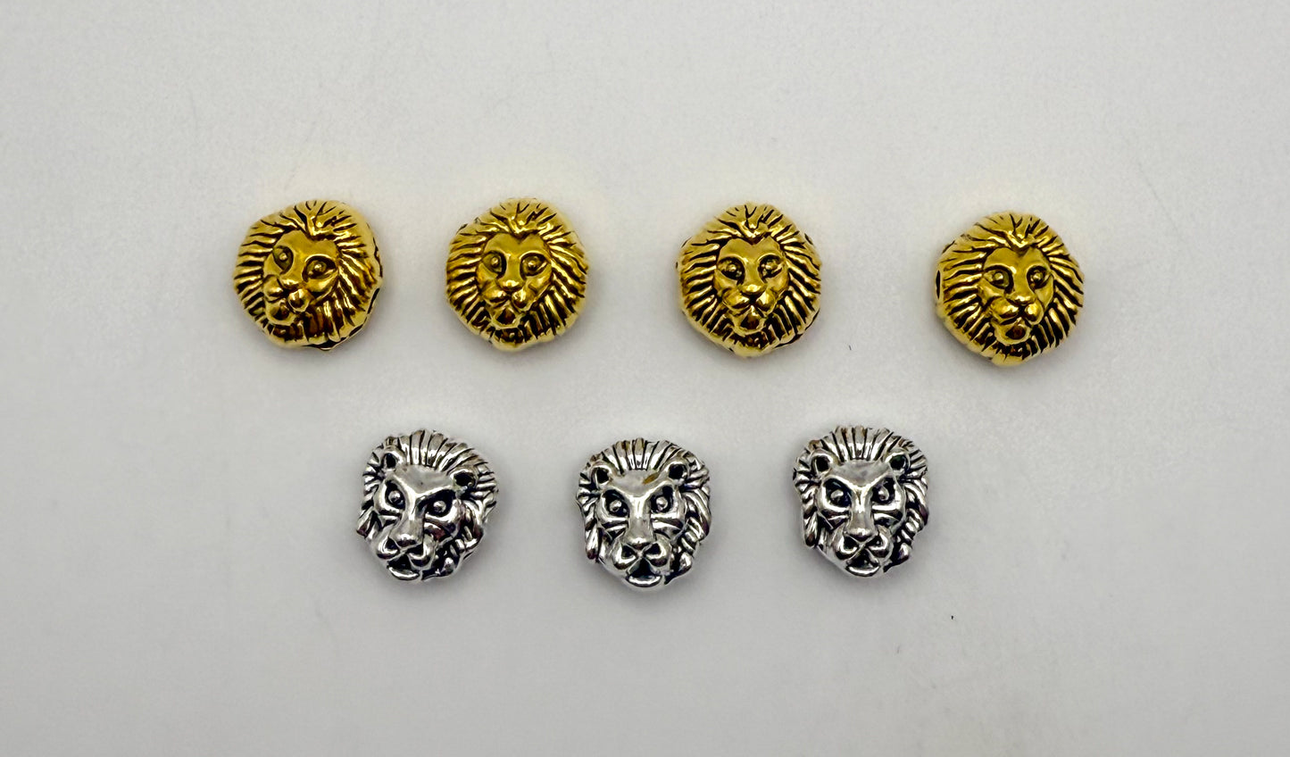 Lion Head Gold & Silver Spacer Charm Beads