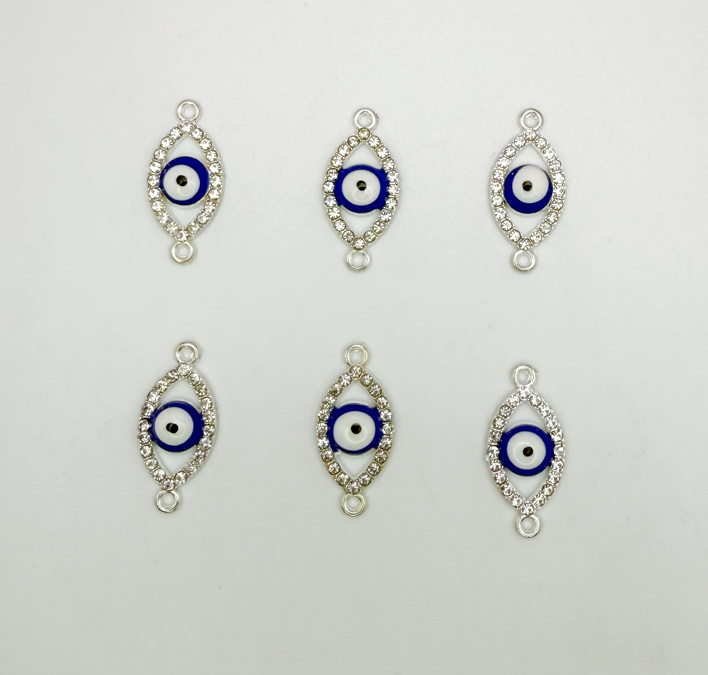Silver Evil Eye Connector DIY Charms
