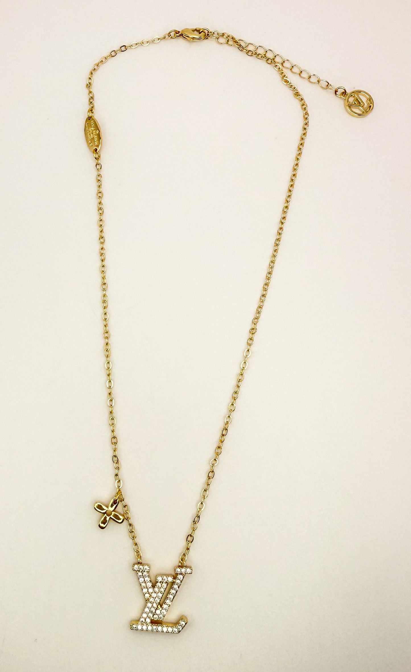 High Quality LV Designer Bling Gold Adjustable Necklace