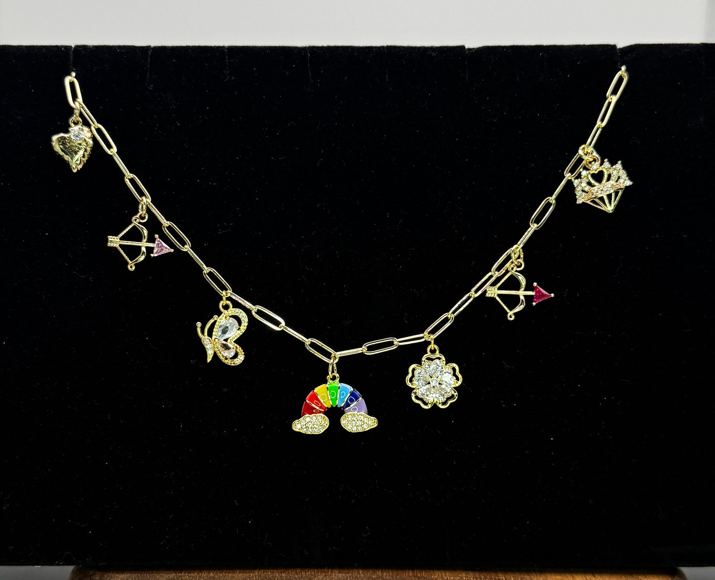Over the Rainbow Gold Charm Necklace
