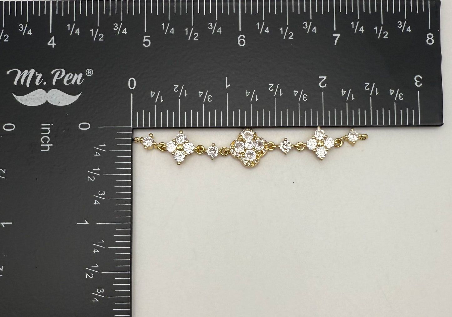 Zircon Clover Design DIY Connector Charms Gold & Silver
