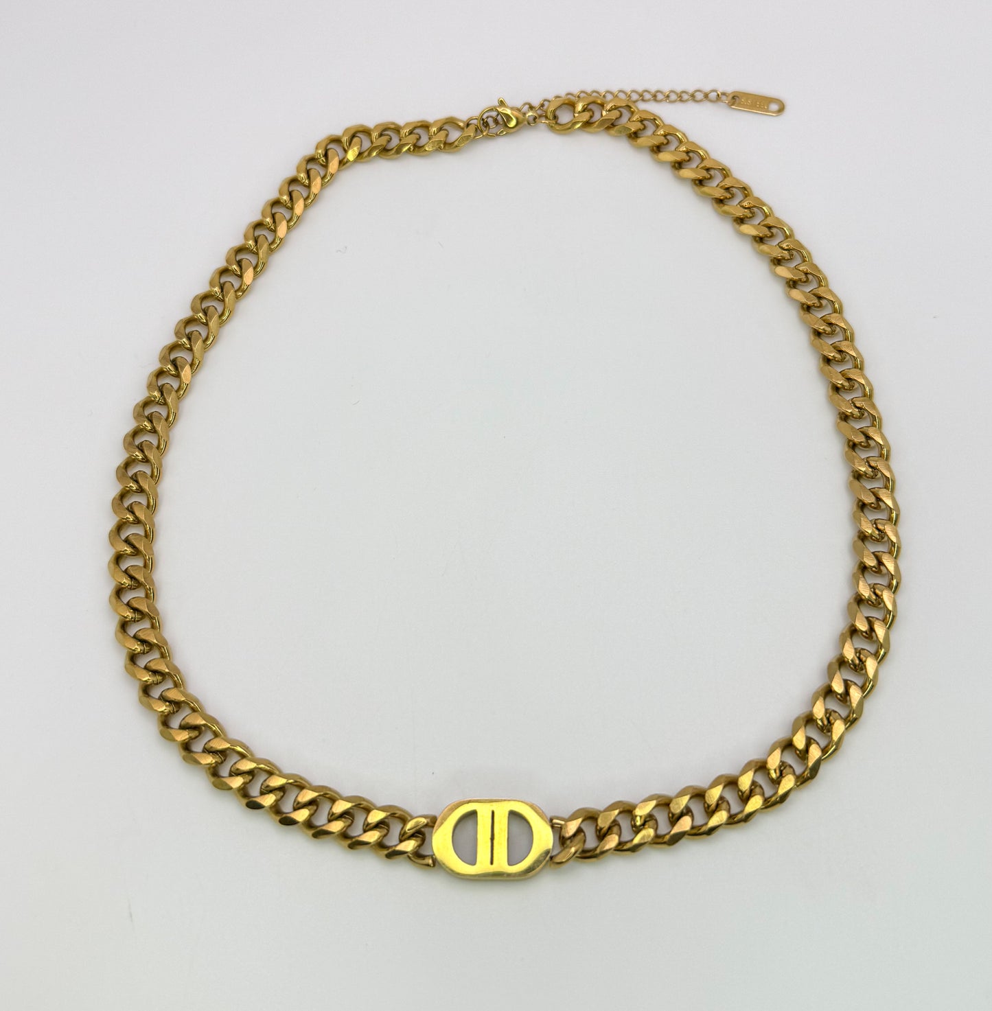 C Dior Designer Stainless Steel Cuban style Adjustable Necklaces
