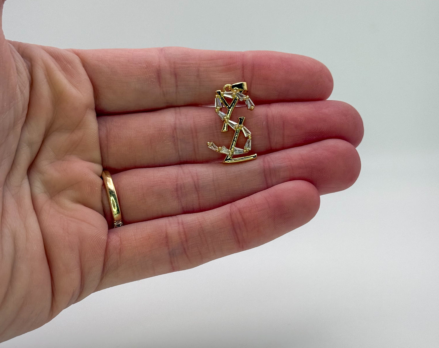 High Quality YSL Designer Gold DIY Charm Pendant
