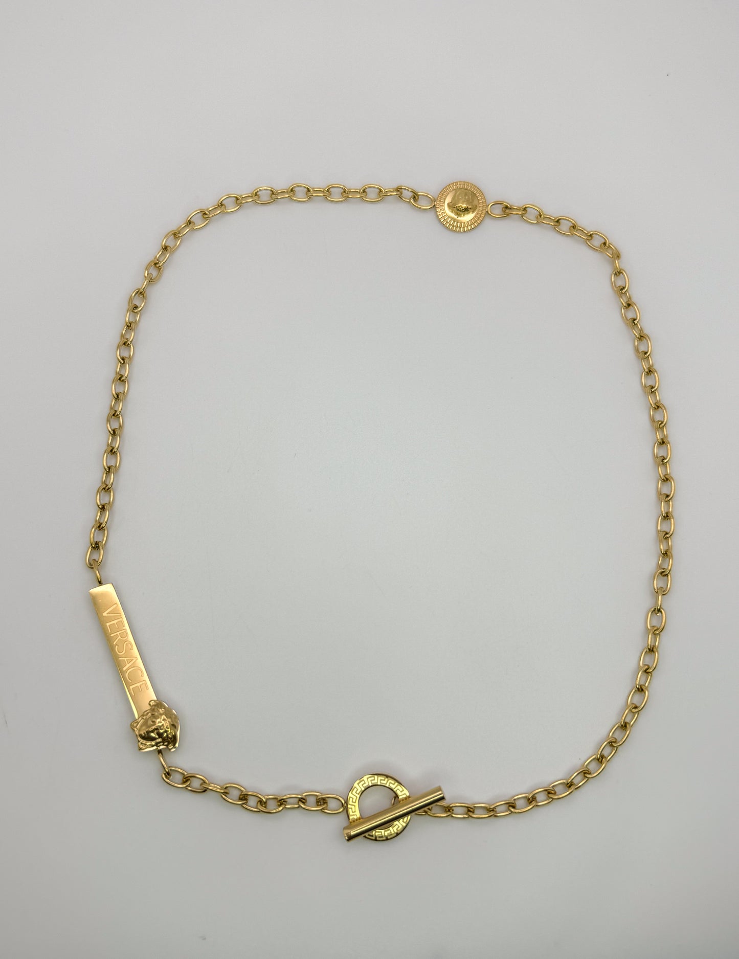 Gold Versace Designer Statement Stainless Steel Necklace
