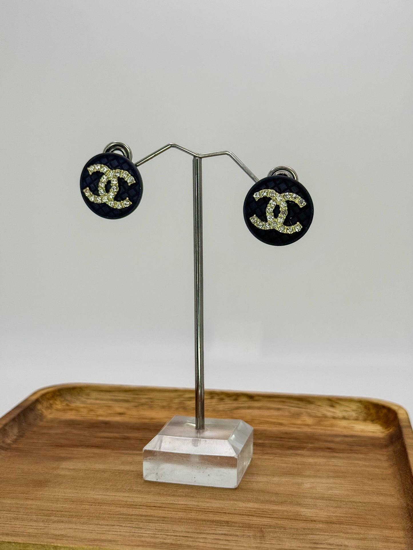 CC Shaped Stud Earrings