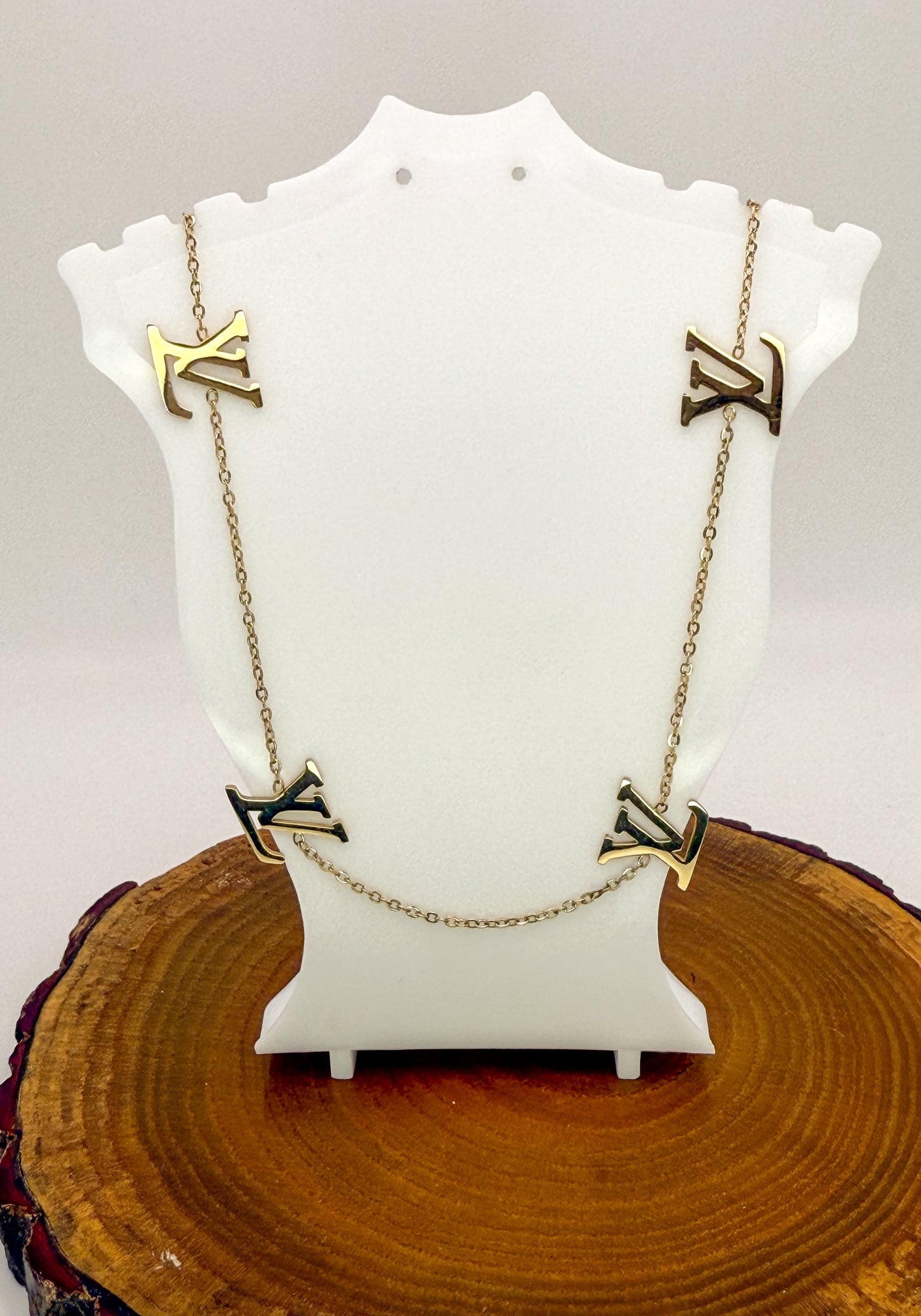 Gold LV Designer Adjustable Necklace