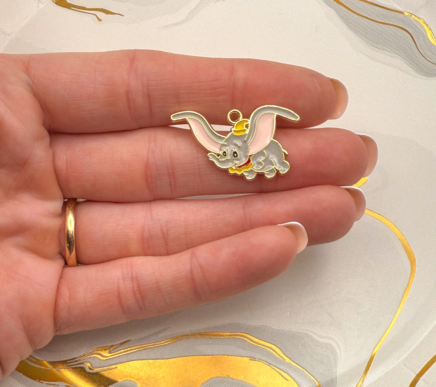 Dumbo The Flying Elephant DIY Gold Metal Charms
