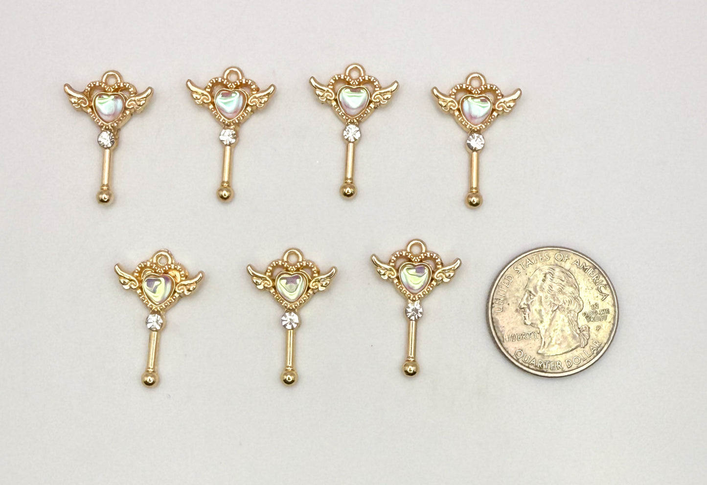 Gold Heart with Wings Wand DIY Charm-Sailor Moon Wand